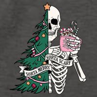 Funny Christmas Sorta Merry Sorta Scary Skeleton Xmas Tree Vector Backpack