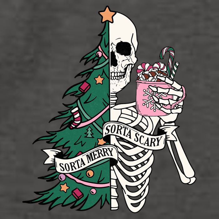 Funny Christmas Sorta Merry Sorta Scary Skeleton Xmas Tree Vector Backpack