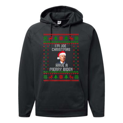 Funny Confused Santa Joe Biden Christmas Performance Fleece Hoodie