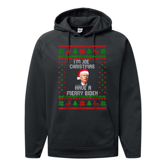 Funny Confused Santa Joe Biden Christmas Performance Fleece Hoodie