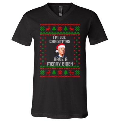 Funny Confused Santa Joe Biden Christmas V-Neck T-Shirt