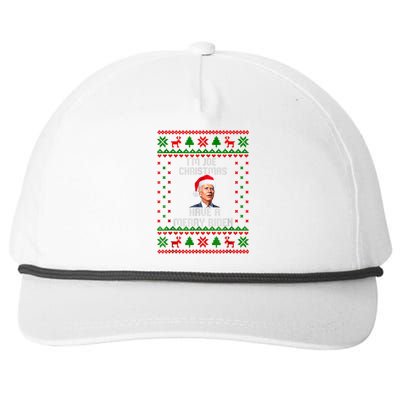 Funny Confused Santa Joe Biden Christmas Snapback Five-Panel Rope Hat