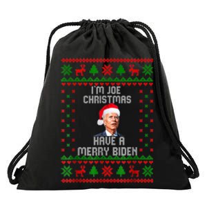 Funny Confused Santa Joe Biden Christmas Drawstring Bag