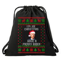 Funny Confused Santa Joe Biden Christmas Drawstring Bag