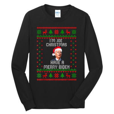 Funny Confused Santa Joe Biden Christmas Tall Long Sleeve T-Shirt