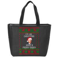 Funny Confused Santa Joe Biden Christmas Zip Tote Bag