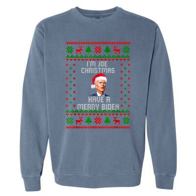 Funny Confused Santa Joe Biden Christmas Garment-Dyed Sweatshirt