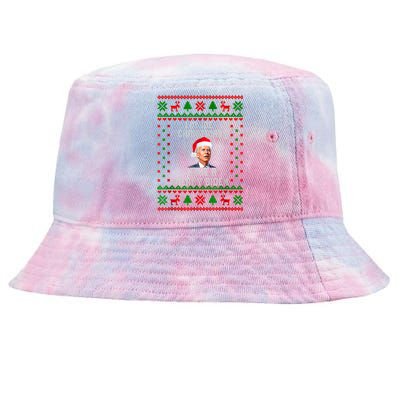 Funny Confused Santa Joe Biden Christmas Tie-Dyed Bucket Hat