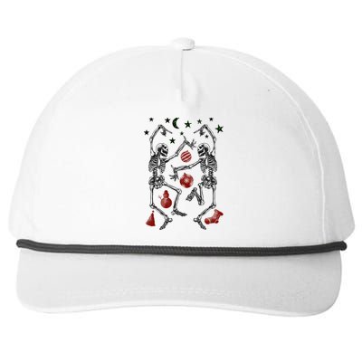 Funny Christmas Skeleton Dancing Christmas Lights Xmas Tree Cute Gift Snapback Five-Panel Rope Hat