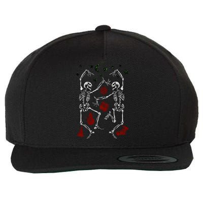 Funny Christmas Skeleton Dancing Christmas Lights Xmas Tree Cute Gift Wool Snapback Cap