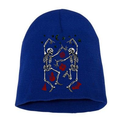 Funny Christmas Skeleton Dancing Christmas Lights Xmas Tree Cute Gift Short Acrylic Beanie