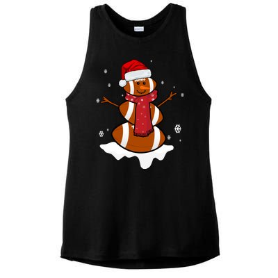 Football Christmas Snowman Ladies PosiCharge Tri-Blend Wicking Tank