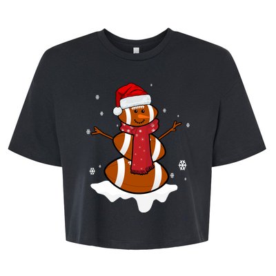 Football Christmas Snowman Bella+Canvas Jersey Crop Tee