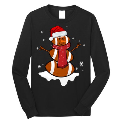 Football Christmas Snowman Long Sleeve Shirt