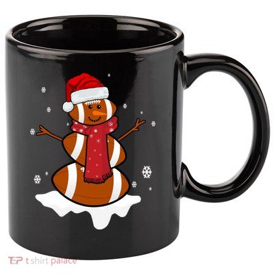 Football Christmas Snowman 11oz C Handle Ceramic Mug