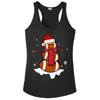 Football Christmas Snowman Ladies PosiCharge Competitor Racerback Tank