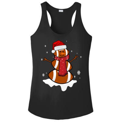 Football Christmas Snowman Ladies PosiCharge Competitor Racerback Tank