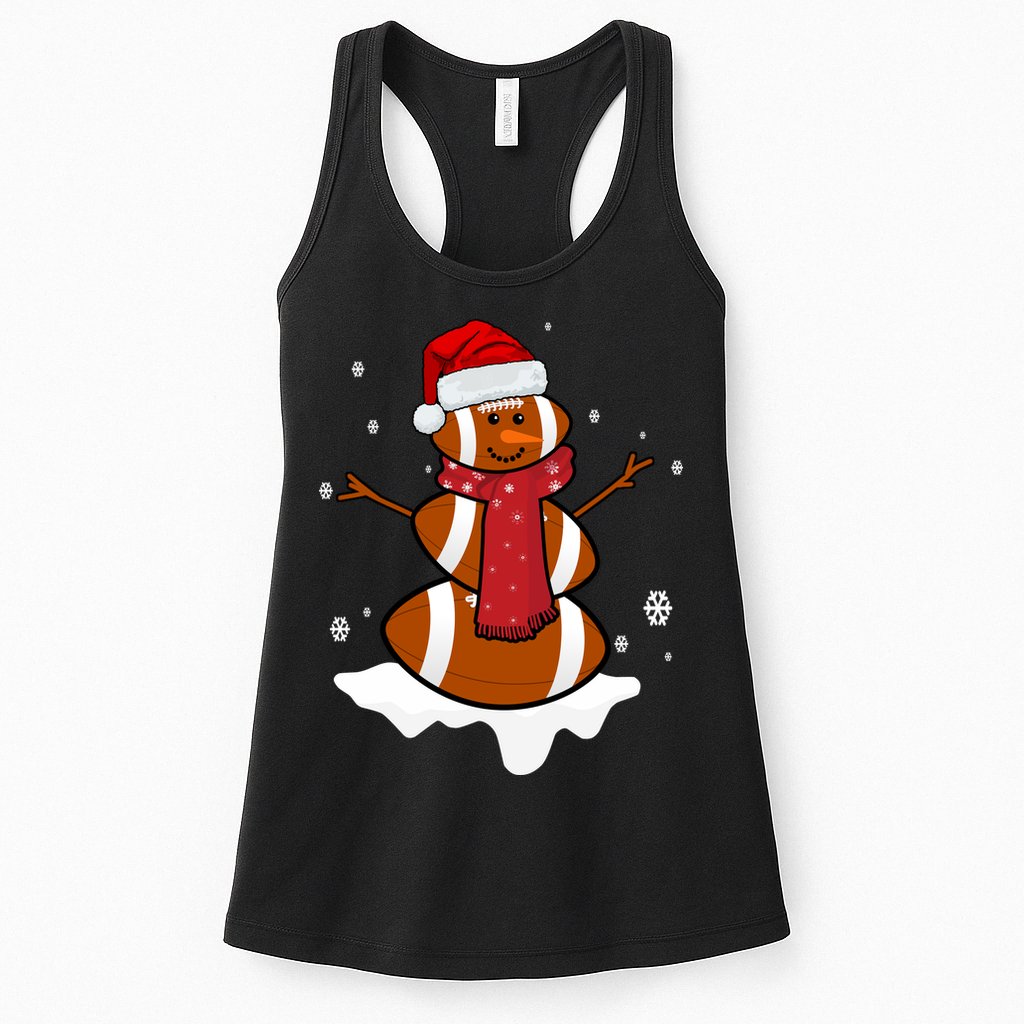 Football Christmas Snowman Womens Tank Top