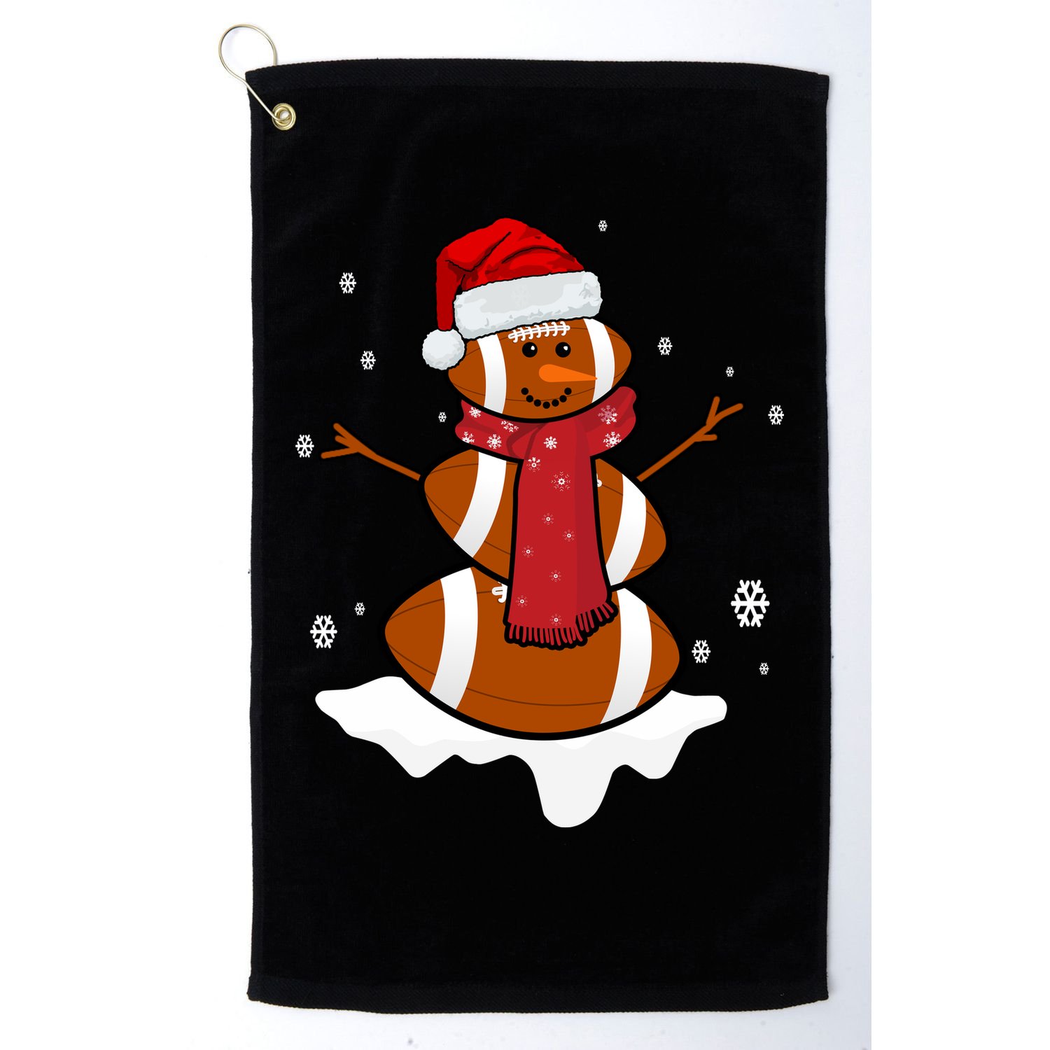 Football Christmas Snowman Golf Towel