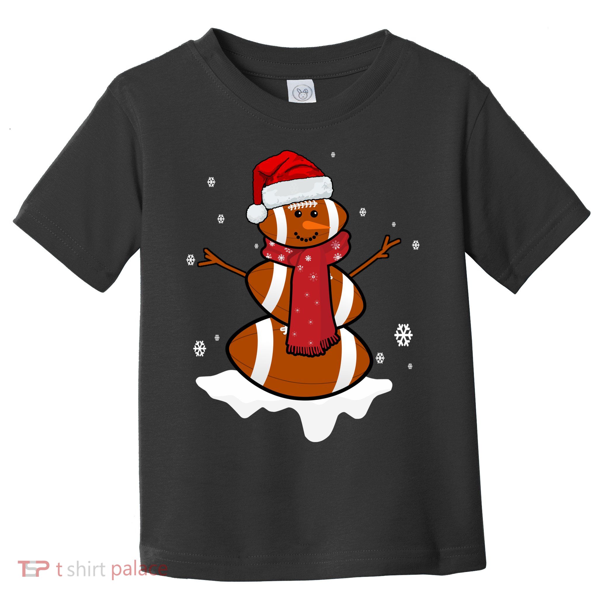 Football Christmas Snowman Toddler T-Shirt