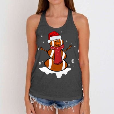 Football Christmas Snowman Women's Knotted Racerback Tank