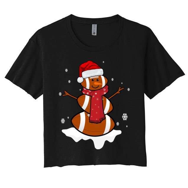 Football Christmas Snowman Crop Top