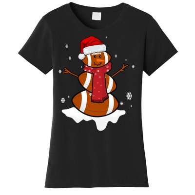 Football Christmas Snowman Women's T-Shirt