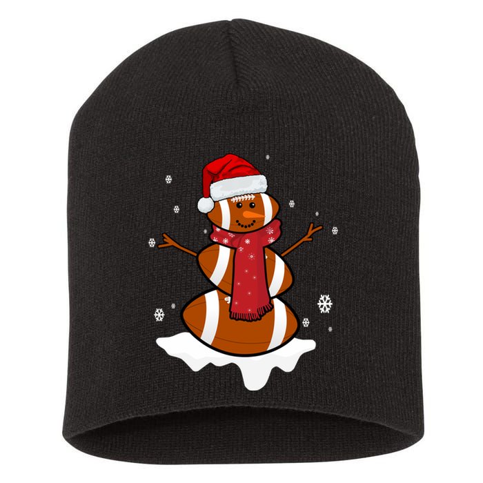 Football Christmas Snowman Short Acrylic Beanie