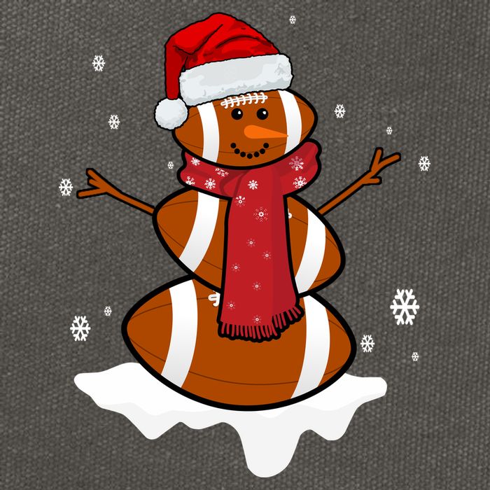 Football Christmas Snowman Cotton Canvas Backpack