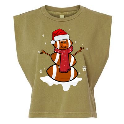 Football Christmas Snowman Garment-Dyed Women's Muscle Tee