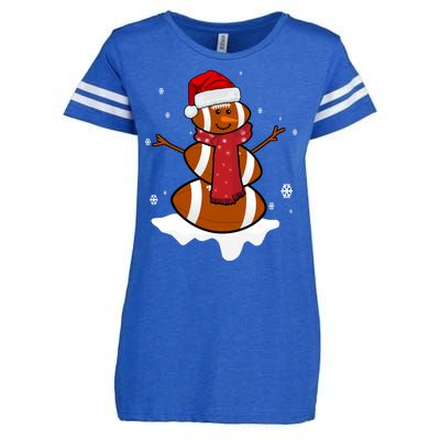 Football Christmas Snowman Enza Ladies Jersey Football T-Shirt