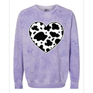 Farmer cows Skin print black and white Heart Cow Colorblast Crewneck Sweatshirt