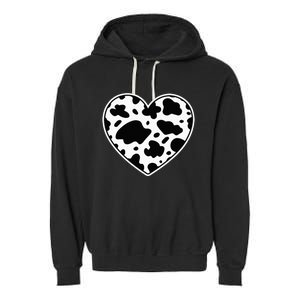 Farmer cows Skin print black and white Heart Cow Garment-Dyed Fleece Hoodie