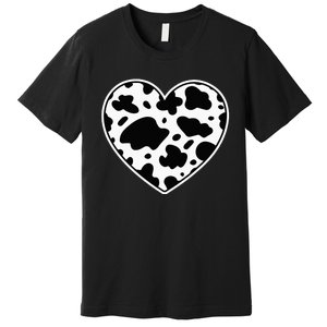 Farmer cows Skin print black and white Heart Cow Premium T-Shirt