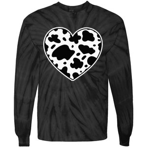 Farmer cows Skin print black and white Heart Cow Tie-Dye Long Sleeve Shirt