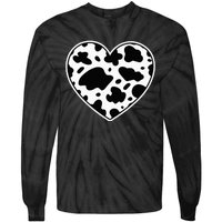 Farmer cows Skin print black and white Heart Cow Tie-Dye Long Sleeve Shirt