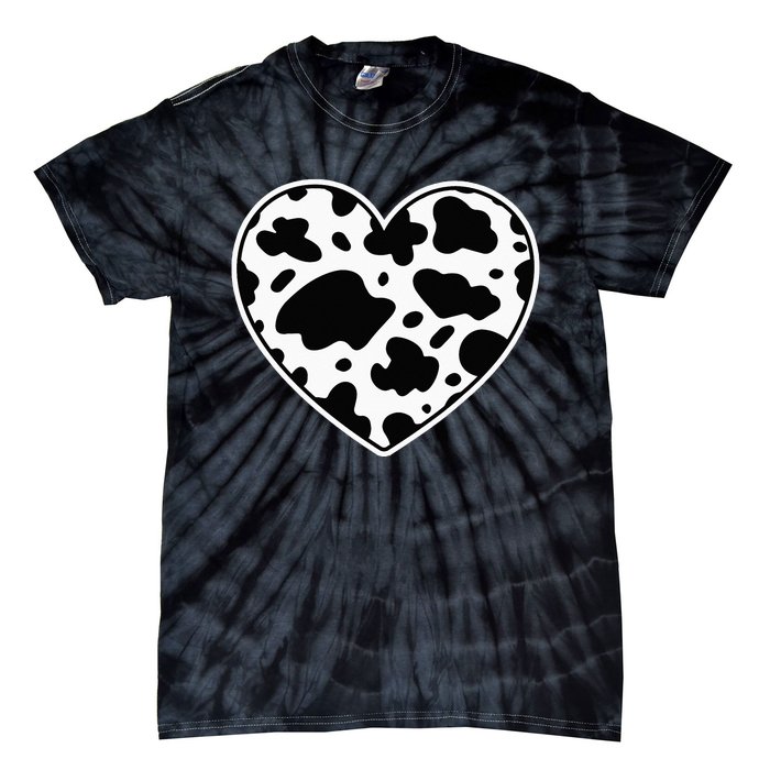 Farmer cows Skin print black and white Heart Cow Tie-Dye T-Shirt