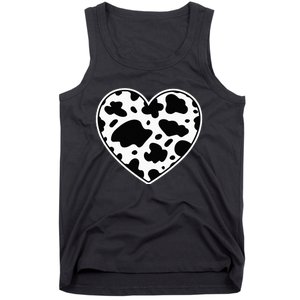 Farmer cows Skin print black and white Heart Cow Tank Top