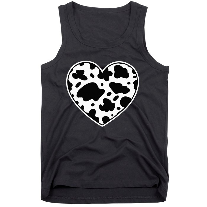 Farmer cows Skin print black and white Heart Cow Tank Top