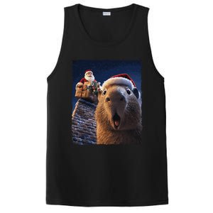 Funny Capybara Selfie Santa Xmas Christmas PosiCharge Competitor Tank