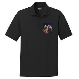 Funny Capybara Selfie Santa Xmas Christmas PosiCharge RacerMesh Polo