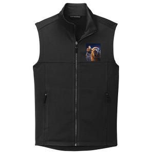 Funny Capybara Selfie Santa Xmas Christmas Collective Smooth Fleece Vest