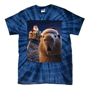 Funny Capybara Selfie Santa Xmas Christmas Tie-Dye T-Shirt