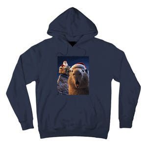 Funny Capybara Selfie Santa Xmas Christmas Tall Hoodie