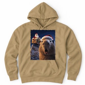 Funny Capybara Selfie Santa Xmas Christmas Hoodie