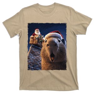 Funny Capybara Selfie Santa Xmas Christmas T-Shirt