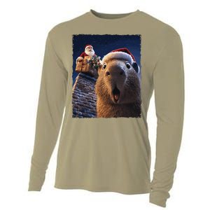 Funny Capybara Selfie Santa Xmas Christmas Cooling Performance Long Sleeve Crew