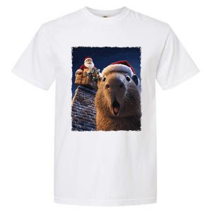 Funny Capybara Selfie Santa Xmas Christmas Garment-Dyed Heavyweight T-Shirt