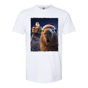 Funny Capybara Selfie Santa Xmas Christmas Softstyle CVC T-Shirt