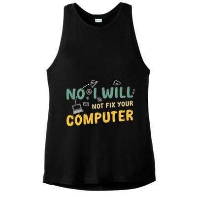 Funny Computer Science Programmer Quote Technician Cool Joke Cool Gift Ladies PosiCharge Tri-Blend Wicking Tank